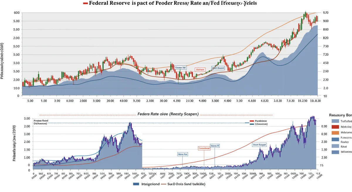 Chart of Federal Reserve interest rate projections and their impact on Treasury bond yields.