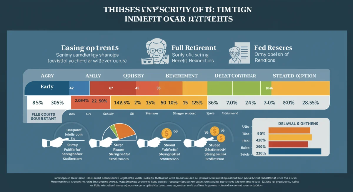 Infographic showing Social Security claiming ages and benefit impacts