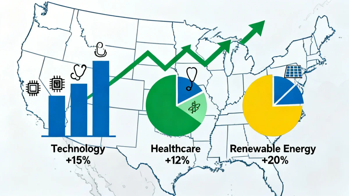 Infographic showing projected growth in high-demand US industries by 2026.